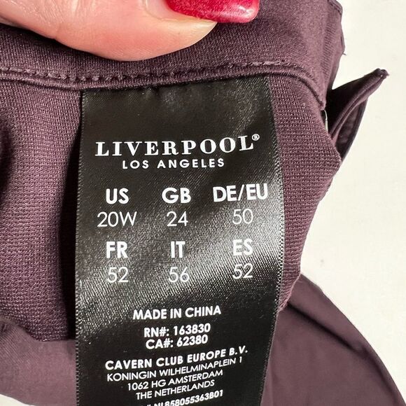 Liverpool | NWT Stretchy Maroon Colored Plus Size Pants - Picture 5 of 5